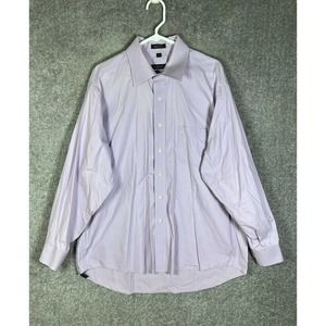 Regis Button Up Dress Shirt Mens Size 17.5‎ 34/35 Purple Pocket Long Sleeve